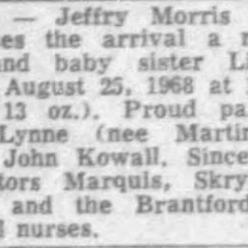 birth announcement of Lisa Robinson